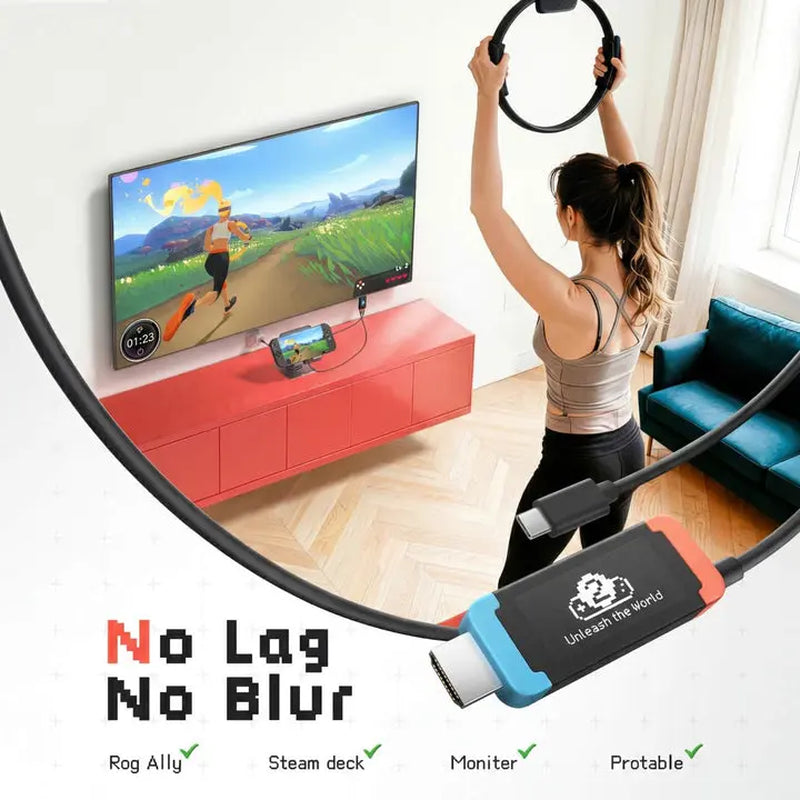 Lemorele L100 USB-C to HDMI Cable - 4K@60Hz HDR with Power Delivery Charging, Compatible with Nintendo Switch 2, Laptops, and Tablets